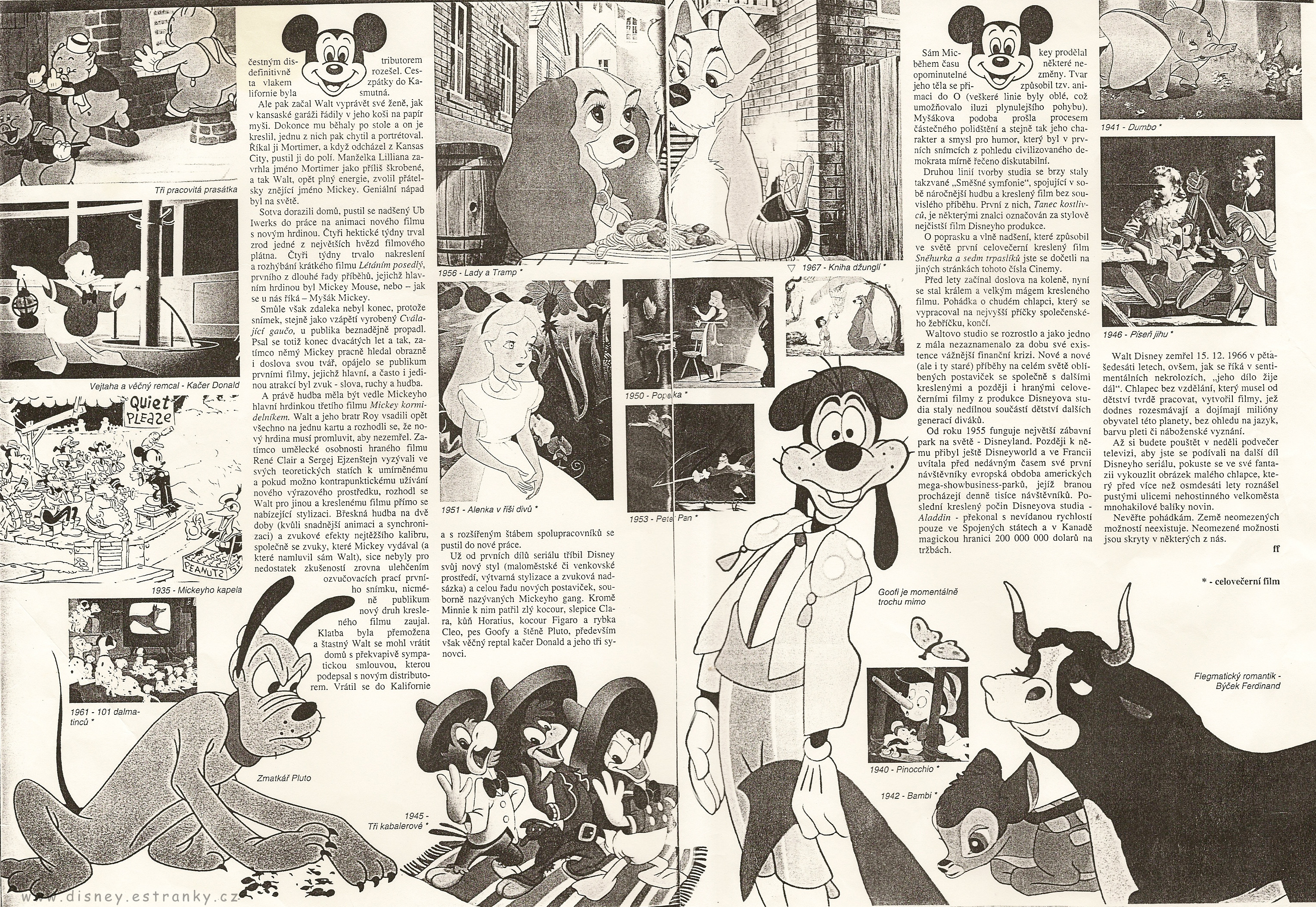 O Waltu Disney v časopisu Cinema 1993 scan 2.část