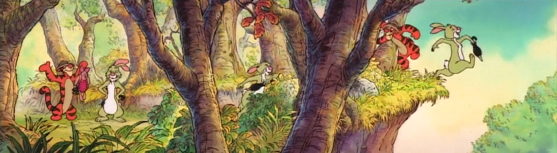 Tygr a Králík v lese panorama